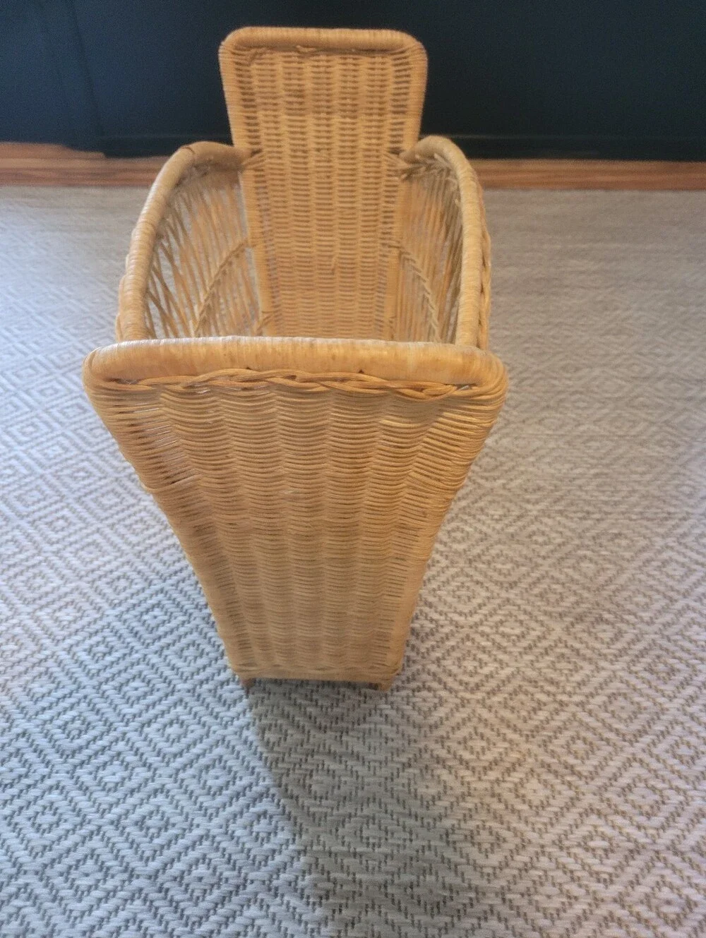 Natural Wicker Magazine Rack - Natural Color. Versatile Multiple Uses In Home